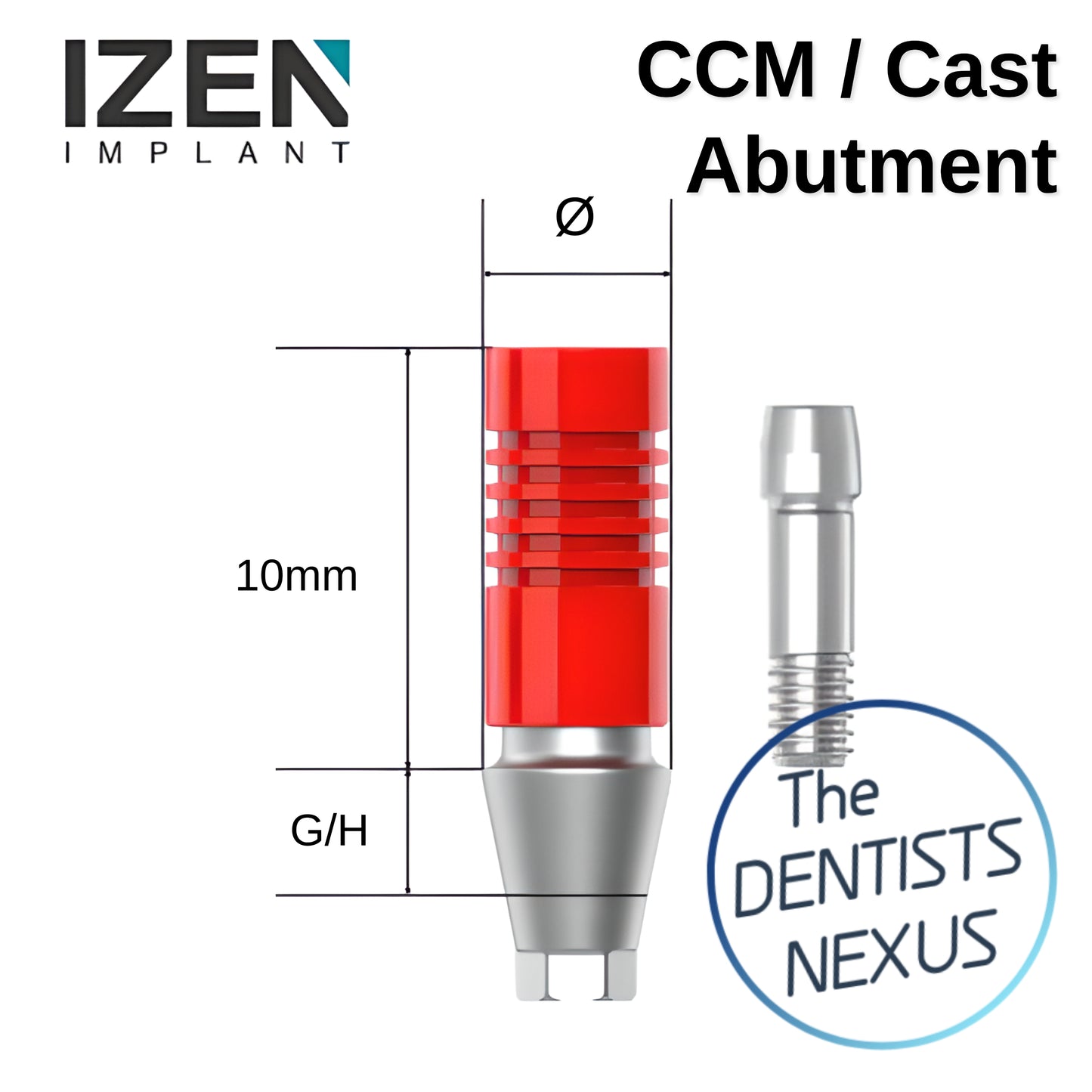IZEN | ZENEX MULTI T-System CCM/Cast Abutment 4.0mm-7.0mmØ R/W Platform