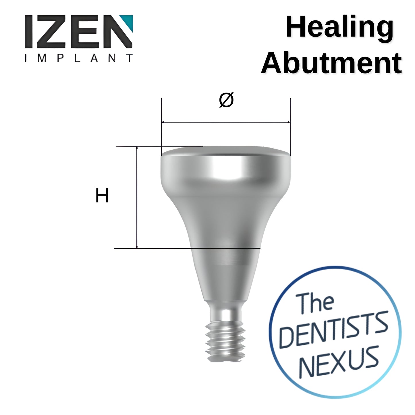 IZEN | ZENEX MULTI T-System Healing Abutment 4.0-7.0mmØ R/W Platform