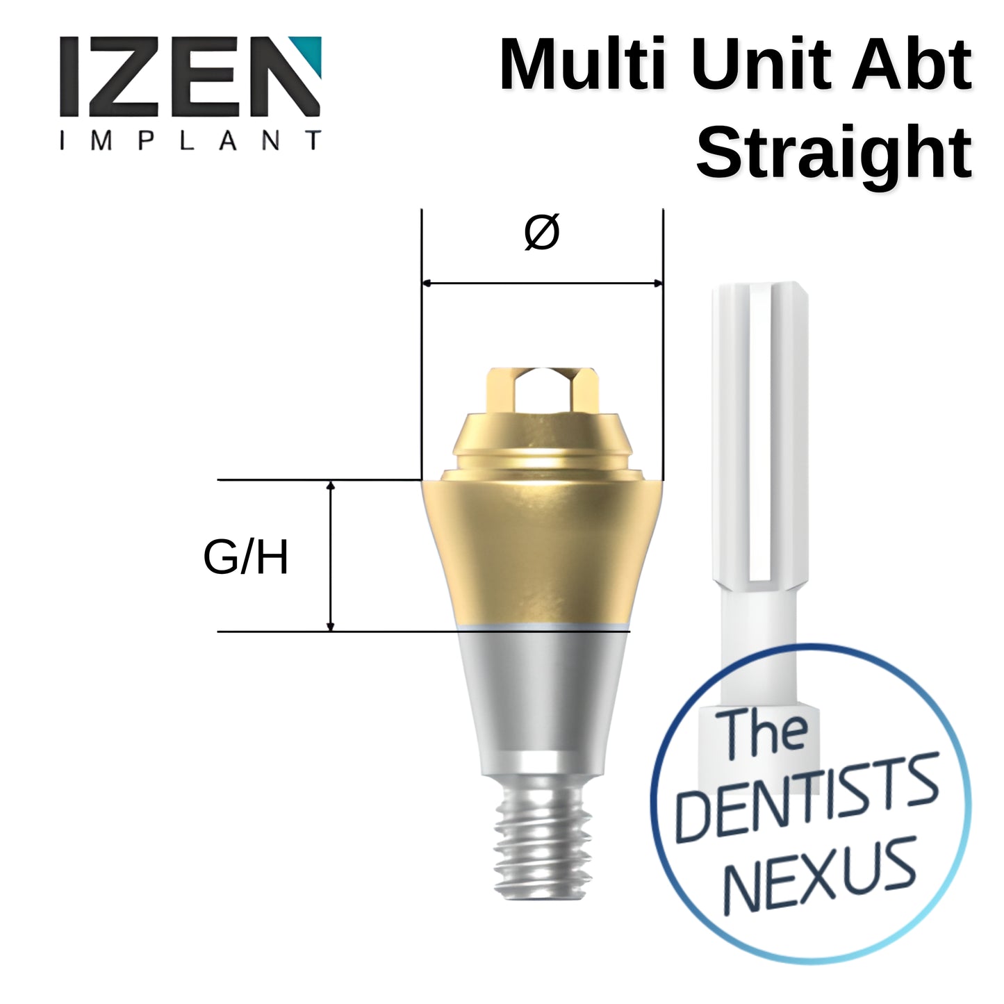 IZEN | ZENEX MULTI T-System Multi Unit Abutment Straight 4.0mm-7.0mmØ R/W Platform