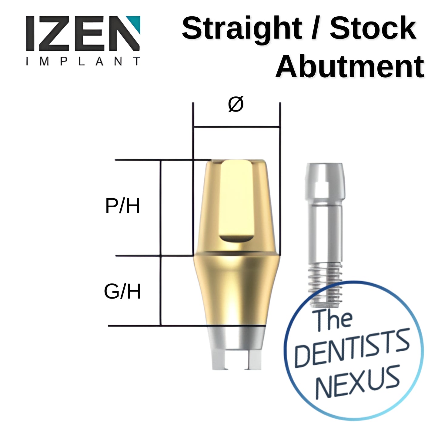 IZEN | ZENEX MULTI T-System Stock Abutment 4.0mm-7.0mmØ R/W Platform