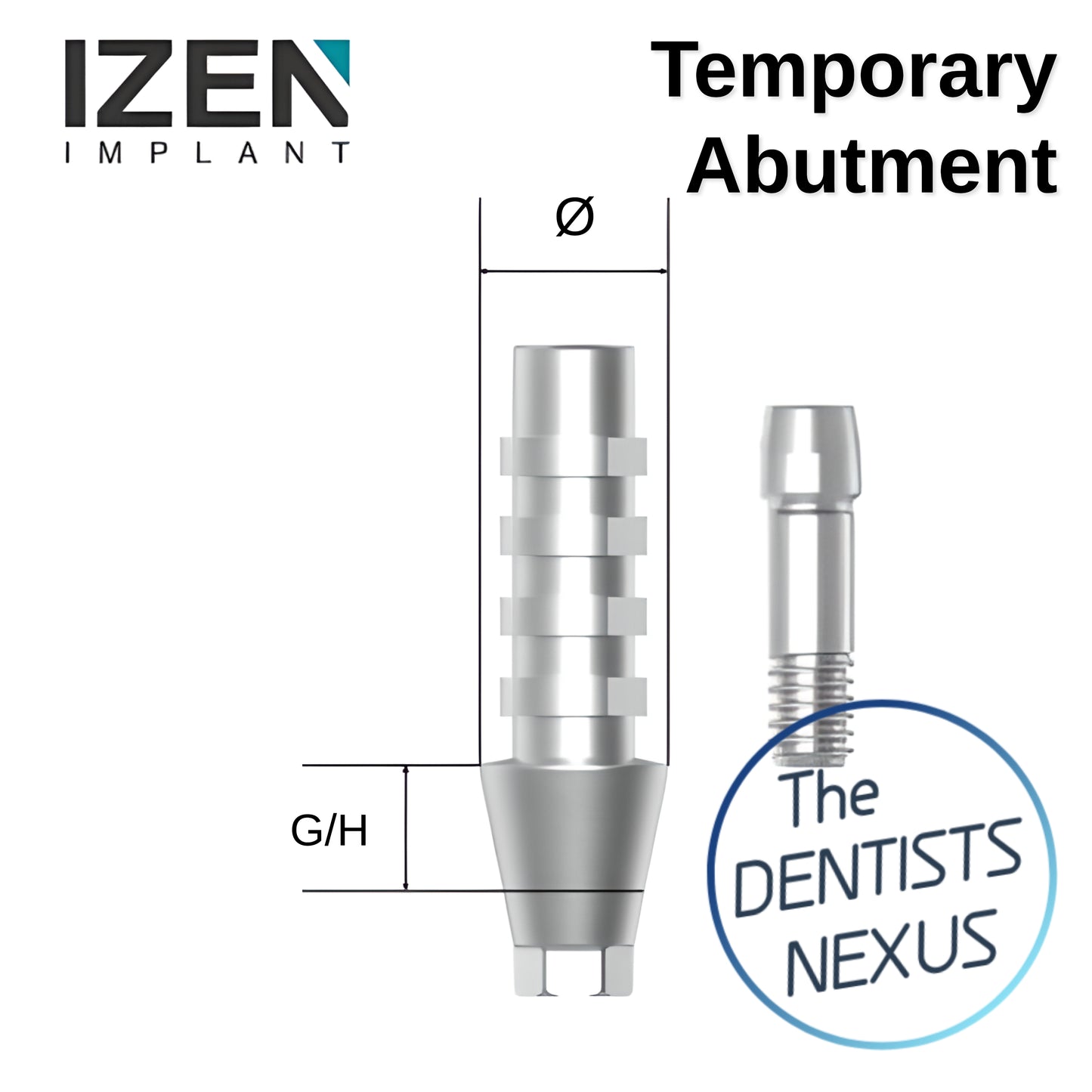 IZEN | ZENEX MULTI T-System Temporary Abutment 4.0mm-7.0mmØ R/W Platform